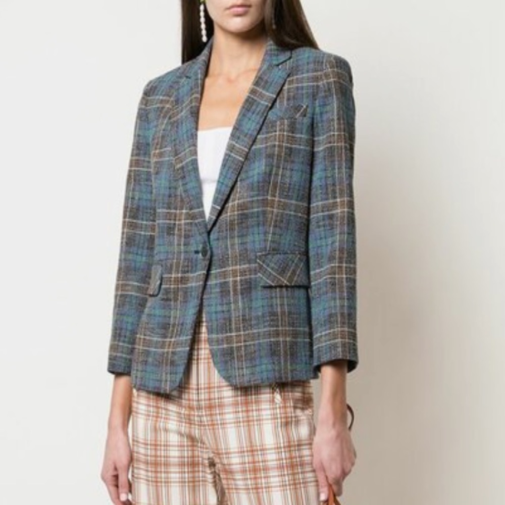 VERONICA BEARD Dickey Jacket Martel Blue Plaid Womens Blazer